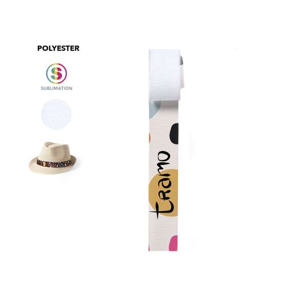 Cinta de poliéster para sombrero de 67 x 3,2 cm, especial para marcaje en sublimación.