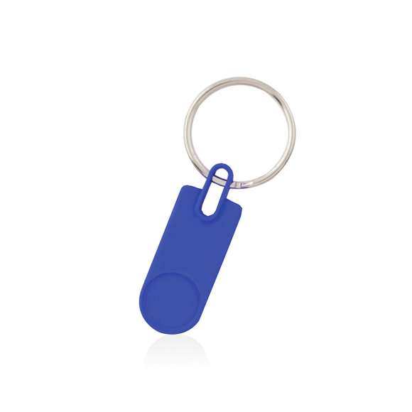 Llavero de divertido diseño de variados y vivos colores. Con cuerpo metálico troquelado especialmente diseñado para marcaje en doming/gota de resina.