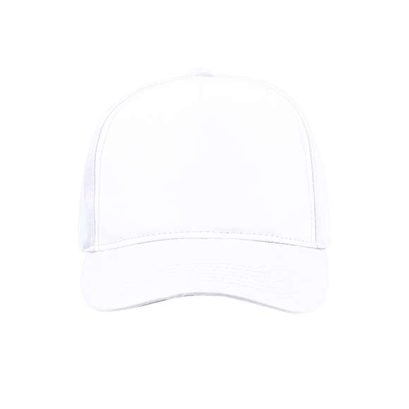 Gorra tipo trucker de 5 paneles en material 100% poliéster de suave acabado y cierre ajustable de velcro. Con frontal en color blanco y cuerpo/visera en variada gama de vivos colores. Especialmente diseñada para marcaje en sublimación.
