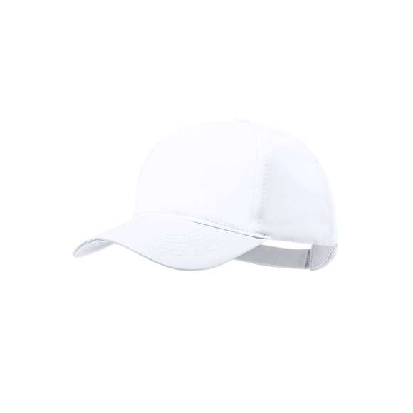 Gorra tipo trucker de 5 paneles en material 100% poliéster de suave acabado y cierre ajustable de velcro. Con frontal en color blanco y cuerpo/visera en variada gama de vivos colores. Especialmente diseñada para marcaje en sublimación.