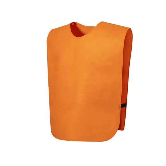 Peto deportivo para adulto en resistente non-woven de vivos colores y laterales rematados con elásticos. Talla única.