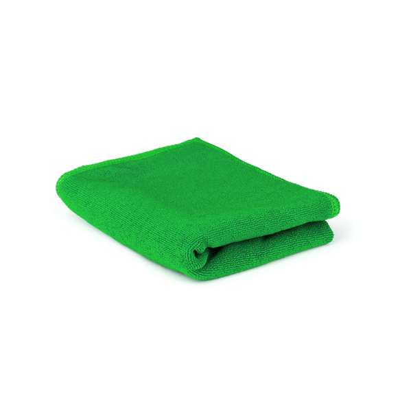 Toalla de mano de 45x30cm en absorbente y suave microfibra de alto gramaje -345g/m2- en variados colores. Presentada en funda de PVC.