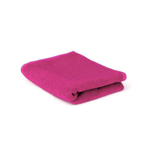 Toalla de mano de 45x30cm en absorbente y suave microfibra de alto gramaje -345g/m2- en variados colores. Presentada en funda de PVC.