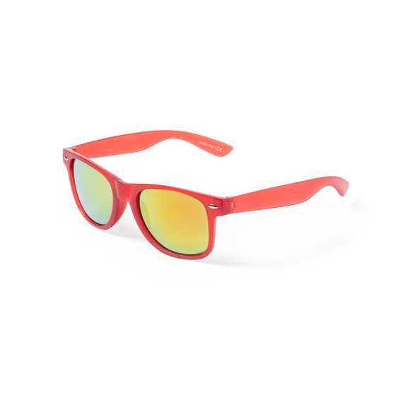 Gafas de sol con protección UV400 de clásico diseño. Con montura de acabado translúcido en divertidos colores y lentes espejados a juego.