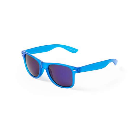 Gafas de sol con protección UV400 de clásico diseño. Con montura de acabado translúcido en divertidos colores y lentes espejados a juego.