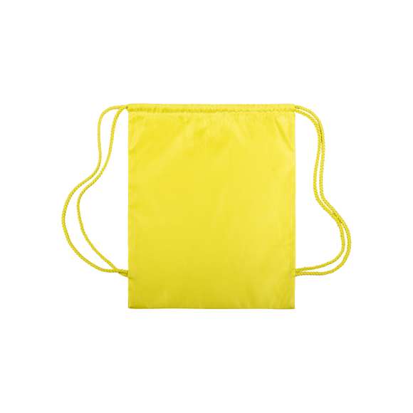 Mochila de cuerdas extra gruesas en suave poliéster 210T de alegres colores y extensa gama de colores. Con cuerdas autocierre a juego.