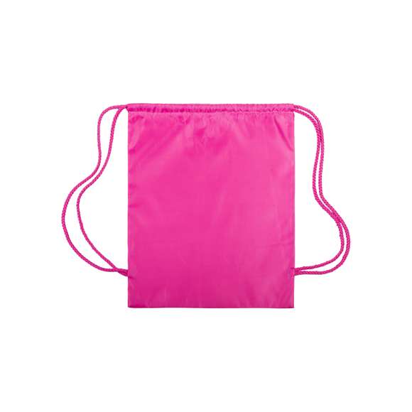 Mochila de cuerdas extra gruesas en suave poliéster 210T de alegres colores y extensa gama de colores. Con cuerdas autocierre a juego.