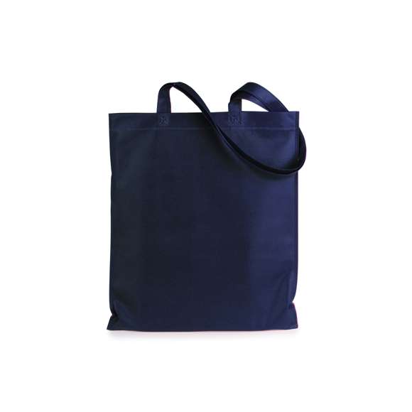 Bolsa fabricada non-woven de 80g/m2. De acabado termosellado y asas largas reforzadas de 68cm. Disponible en variada gama de colores.