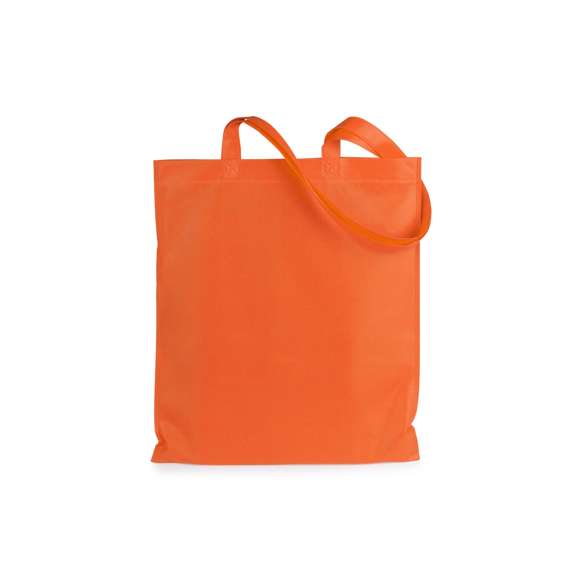 Bolsa fabricada non-woven de 80g/m2. De acabado termosellado y asas largas reforzadas de 68cm. Disponible en variada gama de colores.