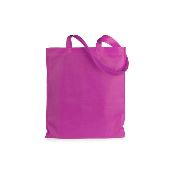 Bolsa fabricada non-woven de 80g/m2. De acabado termosellado y asas largas reforzadas de 68cm. Disponible en variada gama de colores.