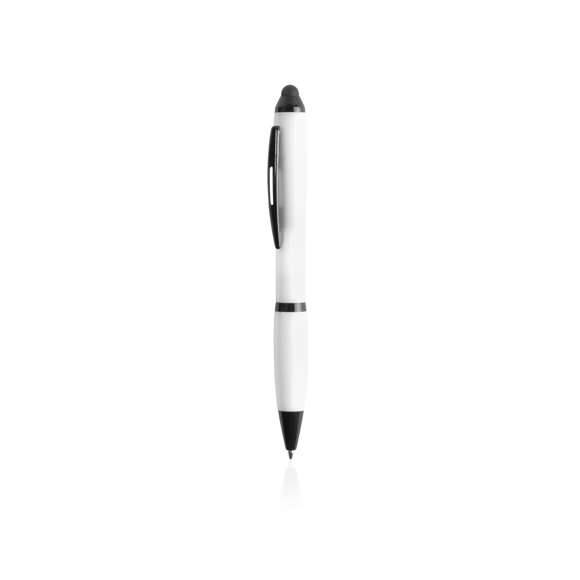  	Bolígrafo puntero de mecanismo giratorio de atrevido diseño bicolor con accesorios en negro y cuerpo de suave acabado en divertidos colores flúor. Con original clip metálico troquelado a juego y cómoda empuñadura. Tinta azul.
