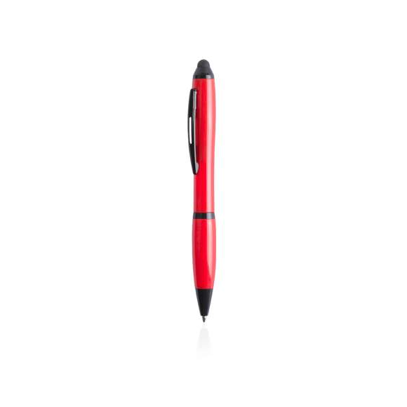  	Bolígrafo puntero de mecanismo giratorio de atrevido diseño bicolor con accesorios en negro y cuerpo de suave acabado en divertidos colores flúor. Con original clip metálico troquelado a juego y cómoda empuñadura. Tinta azul.