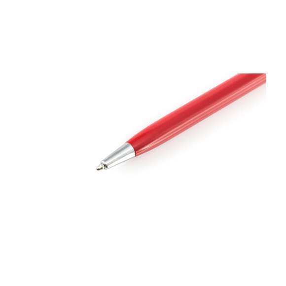 	Bolígrafo puntero de mecanismo giratorio con cuerpo ultrafino en aluminio de suave acabado metalizado en variados colores y con puntero a juego. Accesorios y anillas en color plateado. Tinta azul.