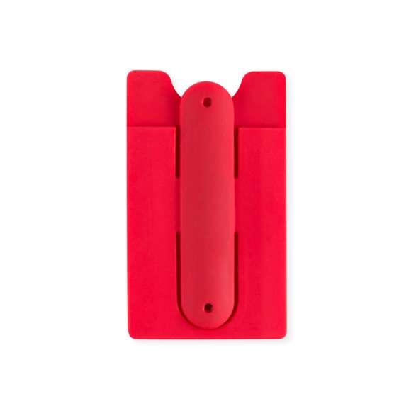 Funda multiusos en suave silicona de llamativos colores y con bolsilllo integrado. Soporte con mecanismo desplegable.