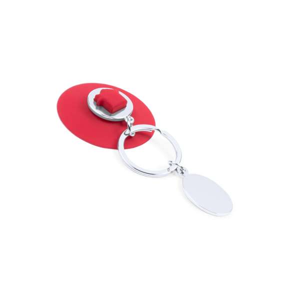 Original llavero metálico con ventosa extraíble en vivos colores. Sólo hay que fijar la ventosa a una superficie plana para colgar el llavero. Con chapa metálica para marcaje en láser.