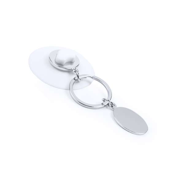 Original llavero metálico con ventosa extraíble en vivos colores. Sólo hay que fijar la ventosa a una superficie plana para colgar el llavero. Con chapa metálica para marcaje en láser.