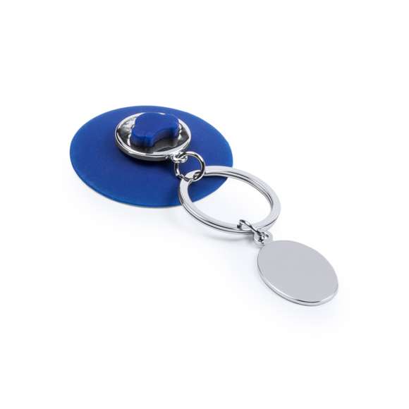 Original llavero metálico con ventosa extraíble en vivos colores. Sólo hay que fijar la ventosa a una superficie plana para colgar el llavero. Con chapa metálica para marcaje en láser.