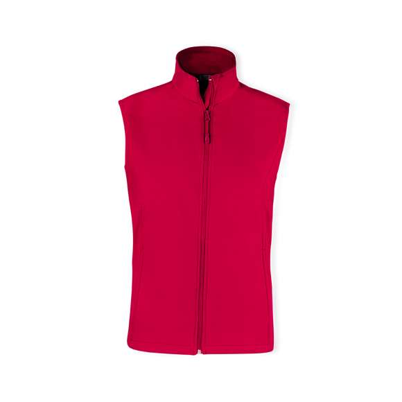 Chaleco impermeable y transpirable en combinación de materiales soft shell y elastano. En variada gama de vivos colores, con cierre de cremallera y bolsillos frontales. Disponible en tallas S, M, L, XL, XXL.