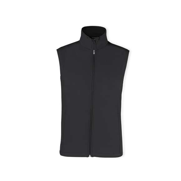 Chaleco impermeable y transpirable en combinación de materiales soft shell y elastano. En variada gama de vivos colores, con cierre de cremallera y bolsillos frontales. Disponible en tallas S, M, L, XL, XXL.