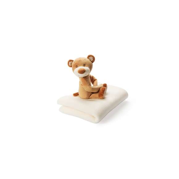 Divertida manta osito de peluche en suave y cálido material polar fleece de 200g/m2. En tamaño infantil 100x75cm.