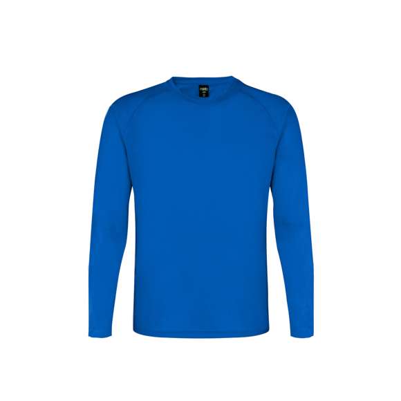 Camiseta técnica de manga larga para adulto, en material 100% poliéster transpirable de 135g/m2. Disponible en variada gama de vivos colores y en tallas S, M, L, XL, XXL.