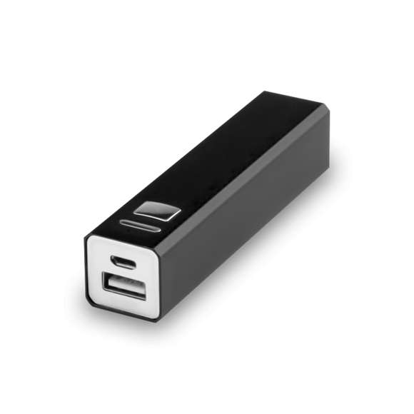 Batería auxiliar externa de aluminio con capacidad de carga de 2.200 mAh. Práctico botón lateral con indicador LED de carga, fácil de transportar gracias a su reducido tamaño y disponible en una amplia gama de colores. Especialmente diseñada para impresión láser. Incluye cable micro USB y se presenta en una atractiva caja de diseño.