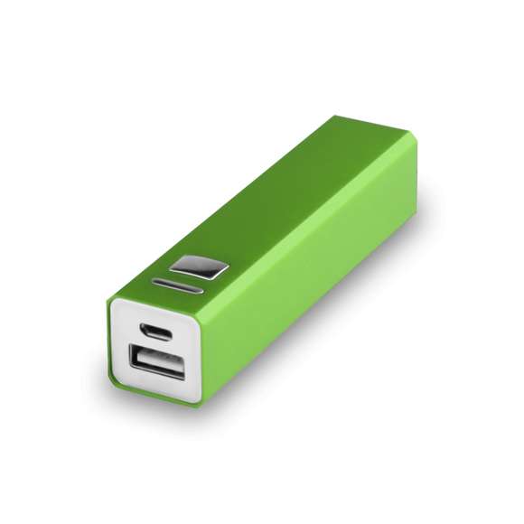 Batería auxiliar externa de aluminio con capacidad de carga de 2.200 mAh. Práctico botón lateral con indicador LED de carga, fácil de transportar gracias a su reducido tamaño y disponible en una amplia gama de colores. Especialmente diseñada para impresión láser. Incluye cable micro USB y se presenta en una atractiva caja de diseño.