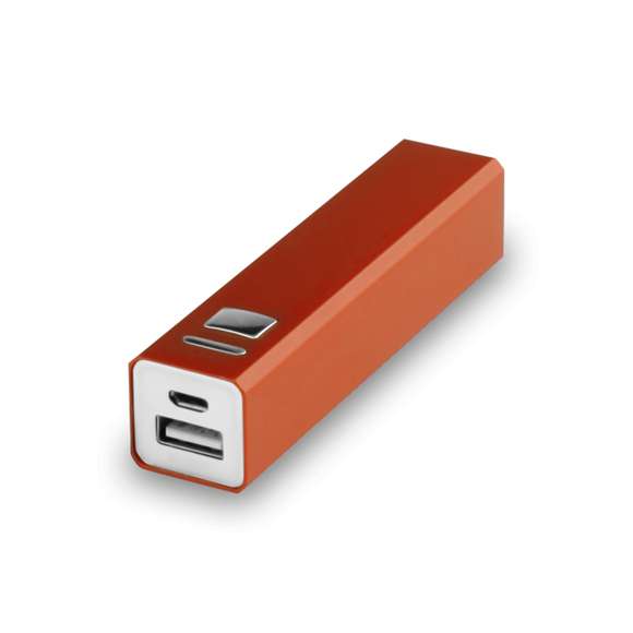 Batería auxiliar externa de aluminio con capacidad de carga de 2.200 mAh. Práctico botón lateral con indicador LED de carga, fácil de transportar gracias a su reducido tamaño y disponible en una amplia gama de colores. Especialmente diseñada para impresión láser. Incluye cable micro USB y se presenta en una atractiva caja de diseño.