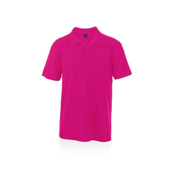 Polo de piqué en material 100% algodón. Con dos botones de cierre a juego y disponible en variada gama de vivos colores. Tallas S, M, L, XL, XXL