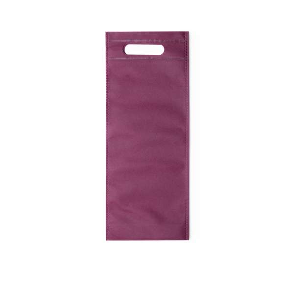 Bolsa en resistente non-woven para botellas de vino de 75 cl. En variada gama de sobrios colores, de acabado termosellado y resistente asa troquelada con refuerzo.