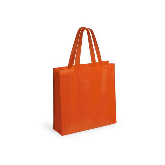 Bolsa en non-woven laminado de acabado mate de 110g/m2, en variada gama de vivos colores. Con asas reforzadas medianas de 55cm, fuelle y acabado cosido. Resistencia hasta 5kg de peso.