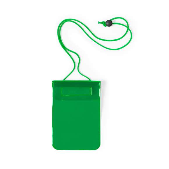 Práctico portatodo impermeable de gran tamaño en PVC de acabado transparente. Con función táctil y cierre estanco. Solapa con cierre de velcro a juego y cinta de transporte a juego con accesorio de ajuste.