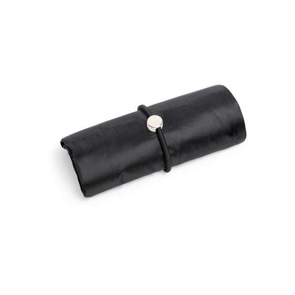 Bolsa plegable en divertidos y variados colores. De suave poliéster 190T, con elástico para plegado y de acabado cosido.