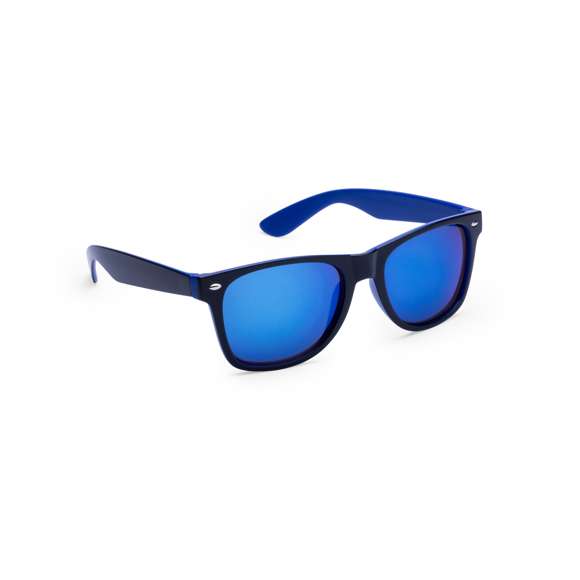 Gafas de sol con protección UV400 de clásico diseño. Con montura de acabado bicolor en divertidos colores y lentes espejados a juego.