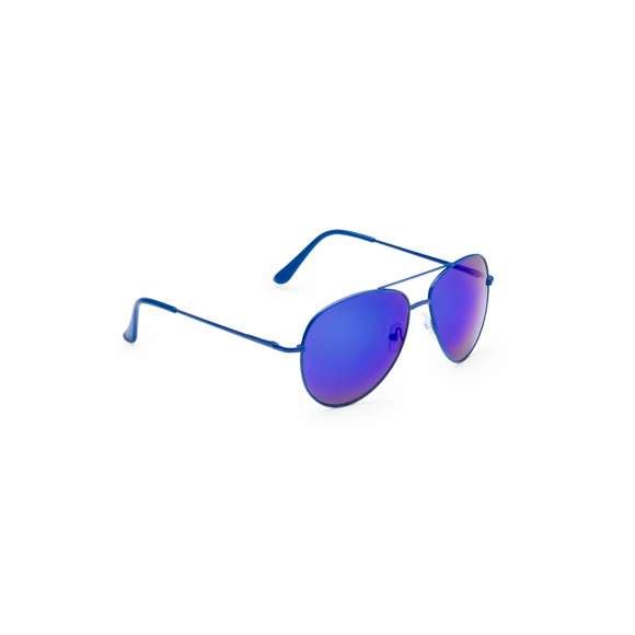Gafas de sol estilo aviador con portección UV400. Con montura metálica en brillantes colores y lentes espejadas a juego.