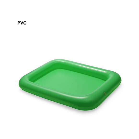 Original mesa inflable de PVC con bordes anticaída en vivos colores.