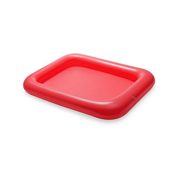 Original mesa inflable de PVC con bordes anticaída en vivos colores.