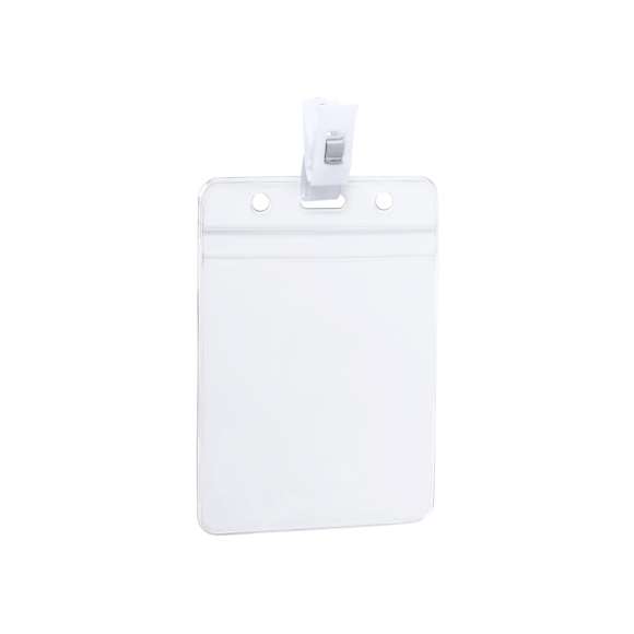  	Identificador troquelado en PVC con clip de fijación en color blanco. Disponible en diseño horizontal y vertical.