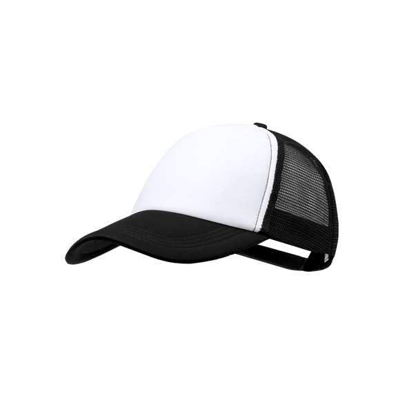 Gorra tipo trucker de 5 paneles en material 100% poliéster de suave acabado. En variada gama de vivos colores, con panel frontal en color blanco y cierre ajustable de plástico.