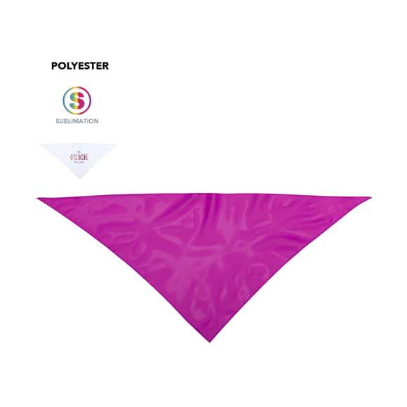 Pañoleta fajín de tamaño extra grande en suave poliéster y variada gama de vivos colores. Con pespuntes de refuerzo en laterales.