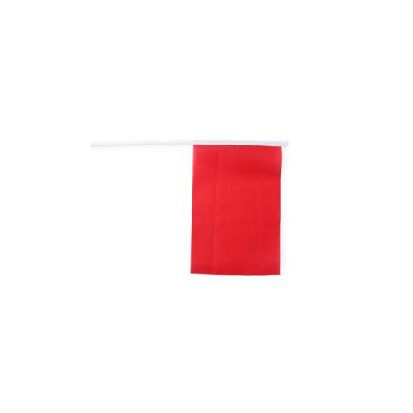 	Banderín de poliéster. Con mástil de 30 cm y bandera de 20 x 13,5 cm. Disponible en extensa gama de colores.