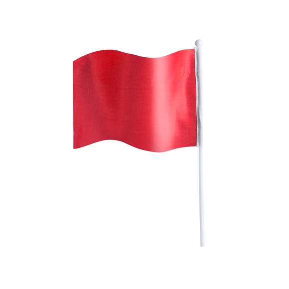  	Banderín de poliéster. Con mástil de 30 cm y bandera de 20 x 13,5 cm. Disponible en extensa gama de colores.