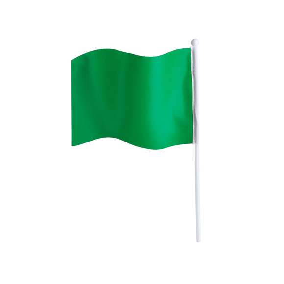  	Banderín de poliéster. Con mástil de 30 cm y bandera de 20 x 13,5 cm. Disponible en extensa gama de colores.