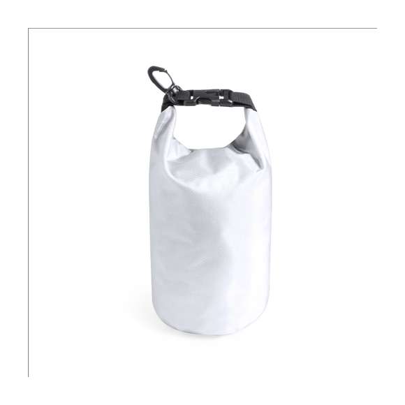 Bolsa impermeable de 2,3l de capacidad, fabricada en resistente ripstop. Cierre de seguridad, asa con hebilla de ajuste y mosquetón incluido. Disponible en variada gama de colores brillantes.