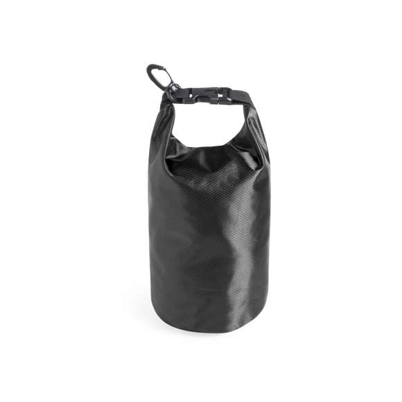 Bolsa impermeable de 2,3l de capacidad, fabricada en resistente ripstop. Cierre de seguridad, asa con hebilla de ajuste y mosquetón incluido. Disponible en variada gama de colores brillantes.