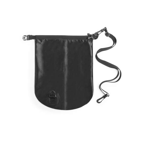 Bolsa impermeable de 9l de capacidad, fabricada en resistente ripstop. Con cierre de seguridad, asa con hebilla de ajuste, mosquetón, y cinta bandolera ajustable. Disponible en variada gama de colores brillantes.