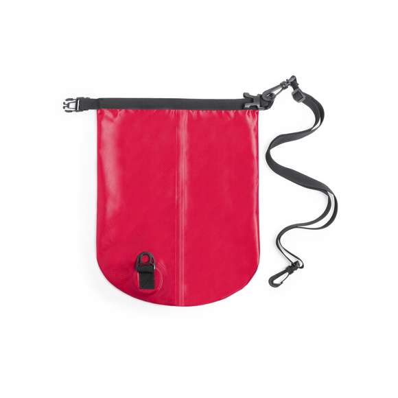 Bolsa impermeable de 9l de capacidad, fabricada en resistente ripstop. Con cierre de seguridad, asa con hebilla de ajuste, mosquetón, y cinta bandolera ajustable. Disponible en variada gama de colores brillantes.