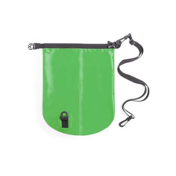 Bolsa impermeable de 9l de capacidad, fabricada en resistente ripstop. Con cierre de seguridad, asa con hebilla de ajuste, mosquetón, y cinta bandolera ajustable. Disponible en variada gama de colores brillantes.