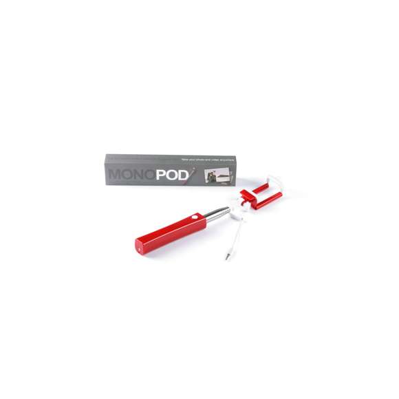  	Desenfadado palo selfie plegable de diseño patentado con conexión jack de 3,5mm, sistema antigiro, confortable mango ergonómico y disparador integrado. Recorrido de acero inox y sistema de almohadillas en el soporte para así ofrecer un óptimo ajuste y protección del smartphone, además de una tuerca de ajuste a fijar según la inclinación que se desee, para así hacerse selfies todavía más variados y divertidos. Compatible con todo tipo de smartphones y especialmente diseñado para marcaje en tampografía, con accesorios a juego y presentado en atractiva caja de diseño.