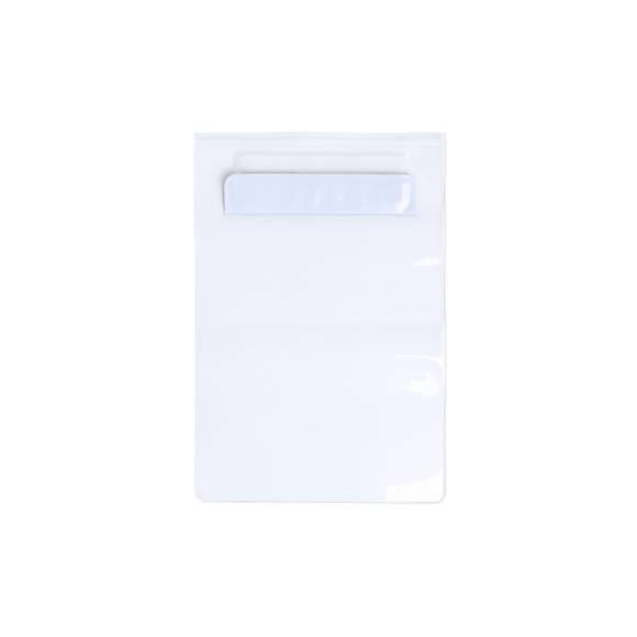 Práctico portatodo impermeable en PVC con función táctil, diseñado especialmente para tablets de hasta 9,7 pulgadas y doble sistema de seguridad para preservar la estanqueidad. Con solapa frontal en variada gama de colores.